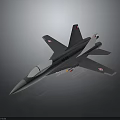 Gray Military Fighter Jet Weapon 3D Model Showcasing Detailed Design And Side View