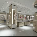 Elegant Jewelry Store Interior Design With Glass Display Cases Decorative Counters And Ceiling Lighting