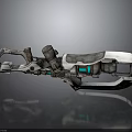 Futuristic Sci Fi Weapon Design With Mechanical Parts And Blue Glowing Elements