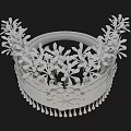 Exquisite Silver Crown Jewelry With Intricate Leaf And Floral Decorations And Tassels