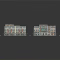 Urban Architectural Building Model With Street Layout And Multiple Structures