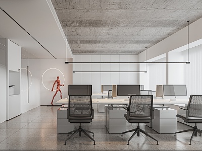 Modern office area 3d model