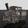 Vintage Steam Train With Rusted Metal Body Classic Design Against Black Background