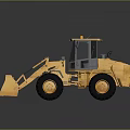 Yellow Construction Loader With Front Bucket Large Tires And Enclosed Operator Cab