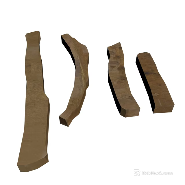 Plant Roots Featuring Brown Elongated Shape And Natural Organic Texture 3d model 