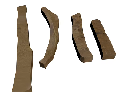 Plant Roots Featuring Brown Elongated Shape And Natural Organic Texture 3d model