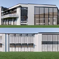 Modern Commercial Street Architecture With Glass Facade And Multi Story Storefronts