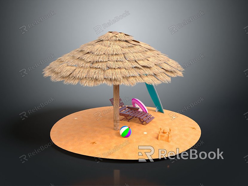 Seaside Holiday Beach Scene Sun Umbrella Beach Leisure Holiday Paradise Holiday Island Holiday Island Island model