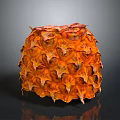 Fresh Ripe Pineapple With Vibrant Orange Textured Skin On Dark Background