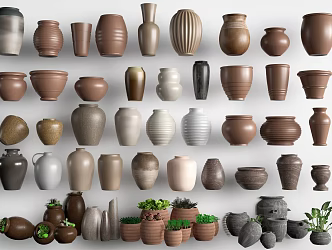 Modern Pottery Pot Jar Utensils Pottery Ornaments 3d model