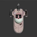 Futuristic Aerospace Vehicle 3D Model With Sleek Metallic Exterior And Rear Thrusters