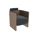 Modern Stylish Deep Blue Armchair With Metal Frame And Plush Upholstery