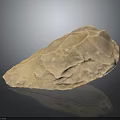 Light Brown Natural Stone With Rough Surface Texture On Black Background Reflection 3d model