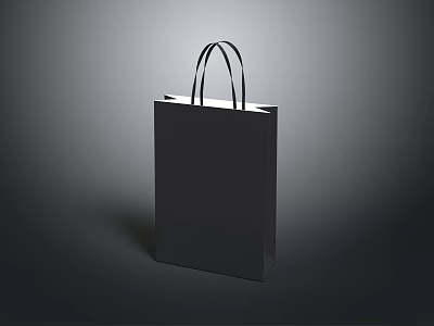 Stylish Reusable Black Shopping Bag With Two Handles For Daily Use 3d model