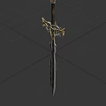 Ornate Fantasy Sword With Intricate Hilt And Decorative Metal Blade Design