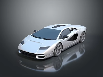 Silver Modern Sports Car With Sleek Design Aerodynamic Body And Reflective Surface 3d model