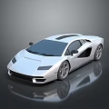 Silver Modern Sports Car With Sleek Design Aerodynamic Body And Reflective Surface