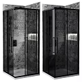 Luxury Shower Sauna Interior With Glass Enclosure And Marble Wall Lighting