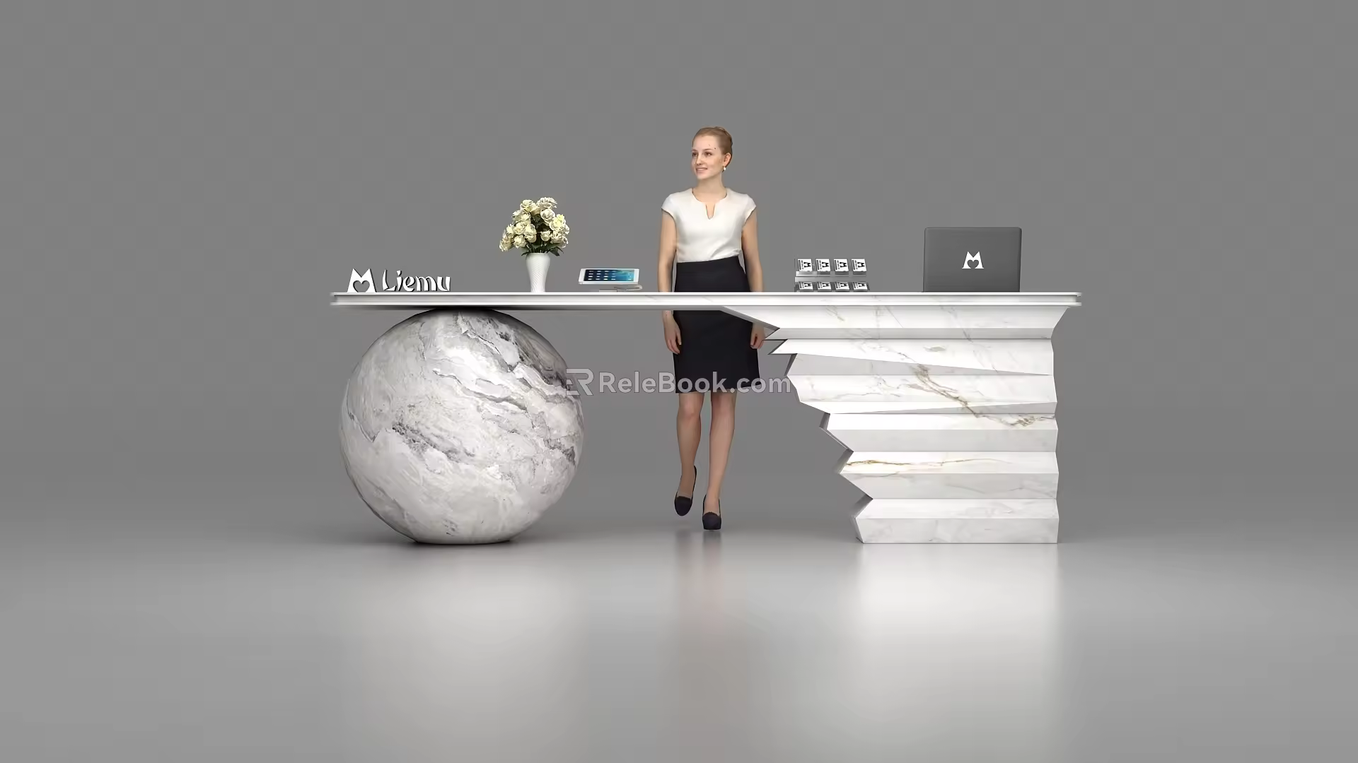 Modern reception desk 3d model