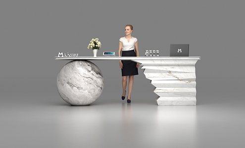 Modern reception desk 3d model