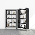 Modern Bookshelf Floor Bookshelf Mobile Bookshelf Storage Rack Display Rack Decorative Shelf Bookshelf 3d model