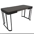 Sleek Modern Desk For Home Office With Metal Frame And Wooden Top