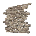 Natural Stone Wall With Irregularly Stacked Blocks And Rustic Textured Surface 3d model