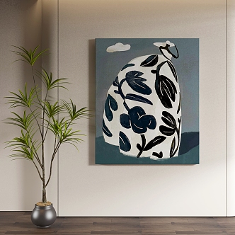 Nordic abstract decorative painting 3d model