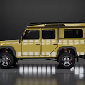 Yellow Off Road Vehicle with Roof Rack Shiny Body and Black Wheels
