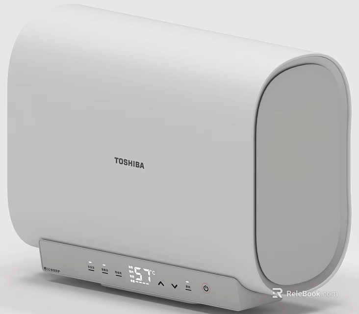 Toshiba White Kitchen Appliance With Modern Design And Temperature 3d model 