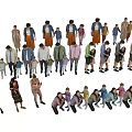 Diverse Group of People in Various Poses and Casual Clothing Standing Together