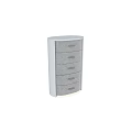 Modern Gray Chest of Drawers with Patterned Front and Metal Handles
