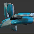 Blue Futuristic Passenger Aircraft With Propellers And Sleek Modern Design