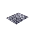 Square Rug With Blue And White Abstract Pattern For Modern Living Room Decor