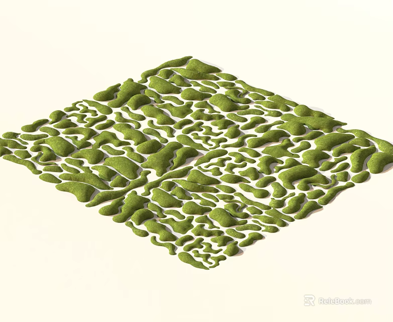 Abstract Green Textured Pattern Featuring Irregular Structure And Square Shape 3d model 