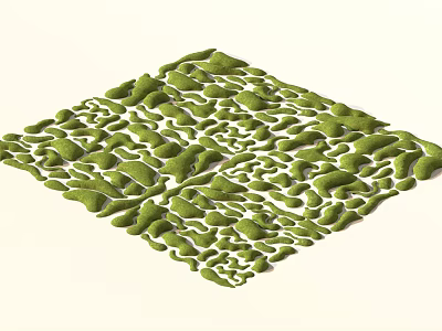 Abstract Green Textured Pattern Featuring Irregular Structure And Square Shape 3d model