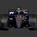 Blue Formula 1 Race Car With Gold Patterns And Italian Flag Details