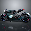 Sleek Black Rawland Motorcycle With Modern Design And Red Tail Light