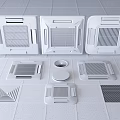 Various Modern Air Conditioner Vents With Different Grille Designs And Shapes