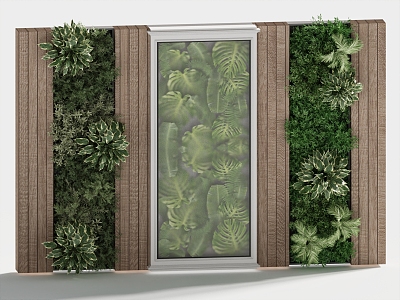 Plant Wall Green Plant Wall Display Decorative Wall 3d model