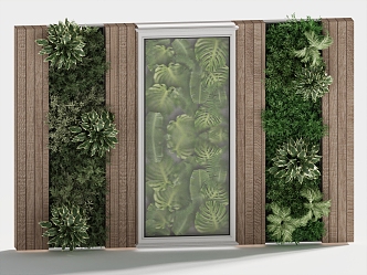 Plant Wall Green Plant Wall Display Decorative Wall 3d model