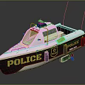 Police Yacht Featuring Bold Police Lettering And Design