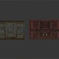 Industrial Style Cabinet Panels With Gray And Brown Metal Textured Design