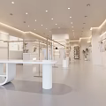 Modern Fashion Clothing Store Exterior With Neon Lights Window Display Mannequins And Potted Plant