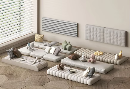 Modern Bay Window Cushion Pillow Sofa Cushion Plush Toy Bay Window Cushion Soft Bag Cushion 3d model