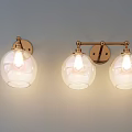 Elegant Modern Wall Sconces With Glass Shades And Brass Finish For Indoor Decoration