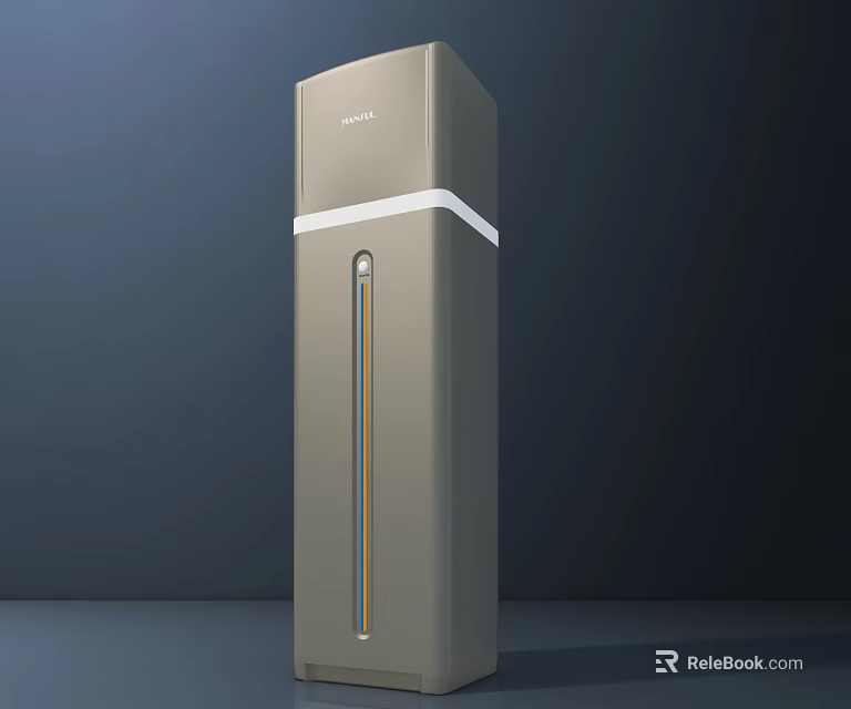 Modern Standing Refrigerator Freezer With Sleek Silver Design And Energy Saving Features 3d model 