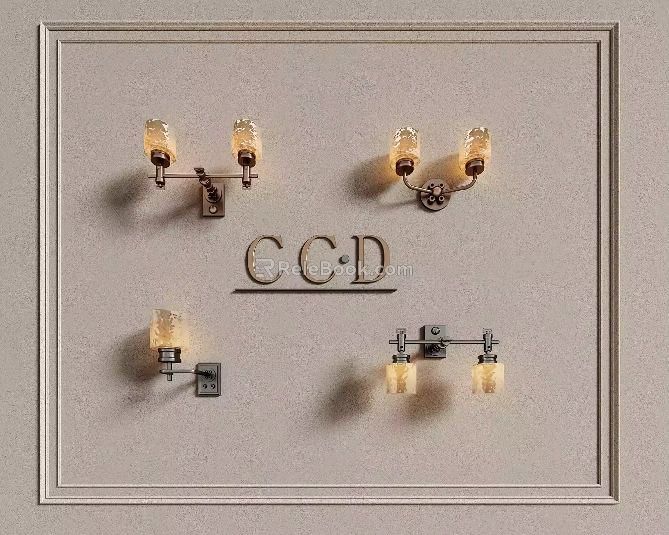 CCD modern wall lamp combination 3d model