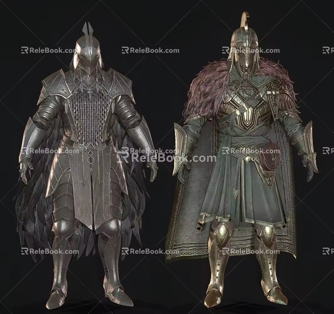European-style armor armor game props 3d model