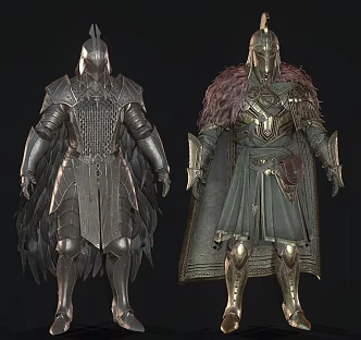 European-style armor game props 3d model